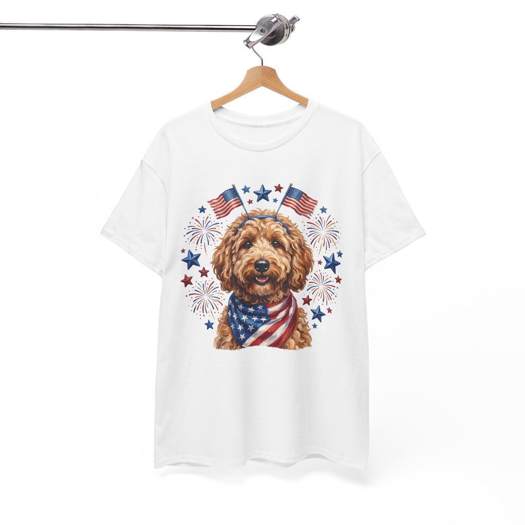 Patriotic Goldendoodle T-Shirt – American Flag Dog Tee for 4th of July