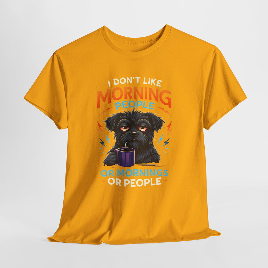 Morning People or Mornings Tee — Funny Coffee Dog T-Shirt
