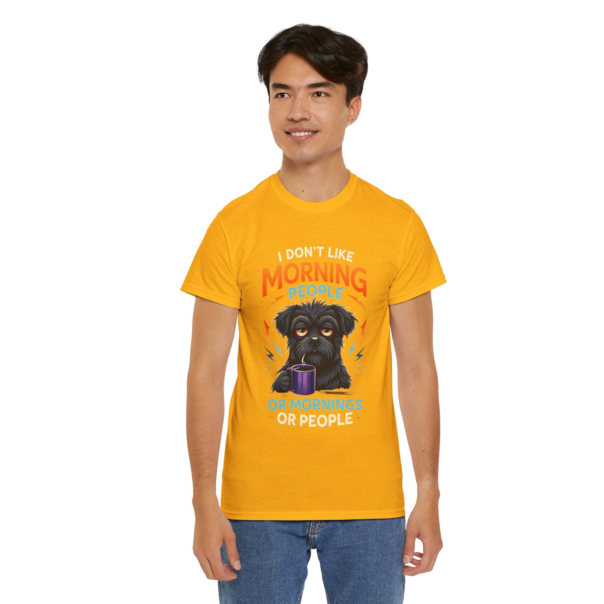 Morning People or Mornings Tee — Funny Coffee Dog T-Shirt