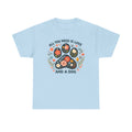 Dog Lover T-Shirt — "All You Need Is Love and a Dog" Floral Paw Tee