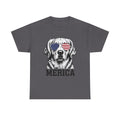 Merica Golden Retriever T-Shirt — Patriotic Dog Tee with American Flag Sunglasses